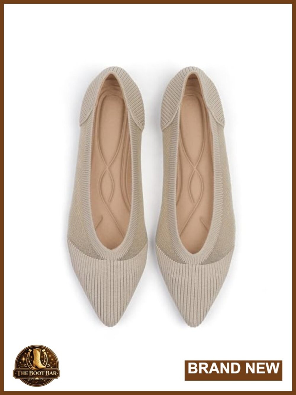 Women's Pointed Toe Knit Ballet Flats Comfortable Dressy Mesh Flat